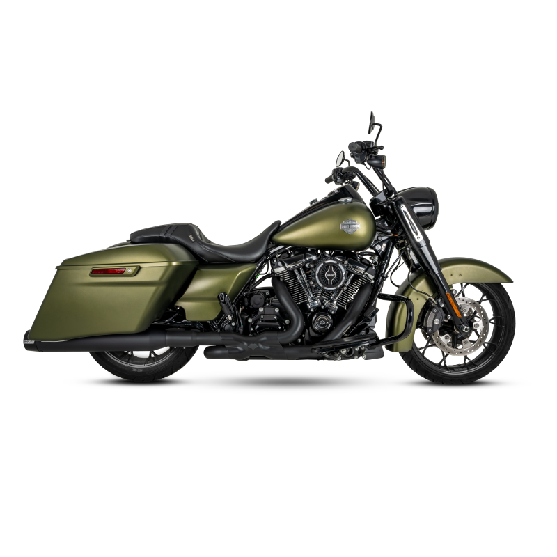 Vance and Hines Vance & Hines 17-23 Harley Touring Models Blackbird 450 Slip-Ons - Black Contrast Finish End Caps