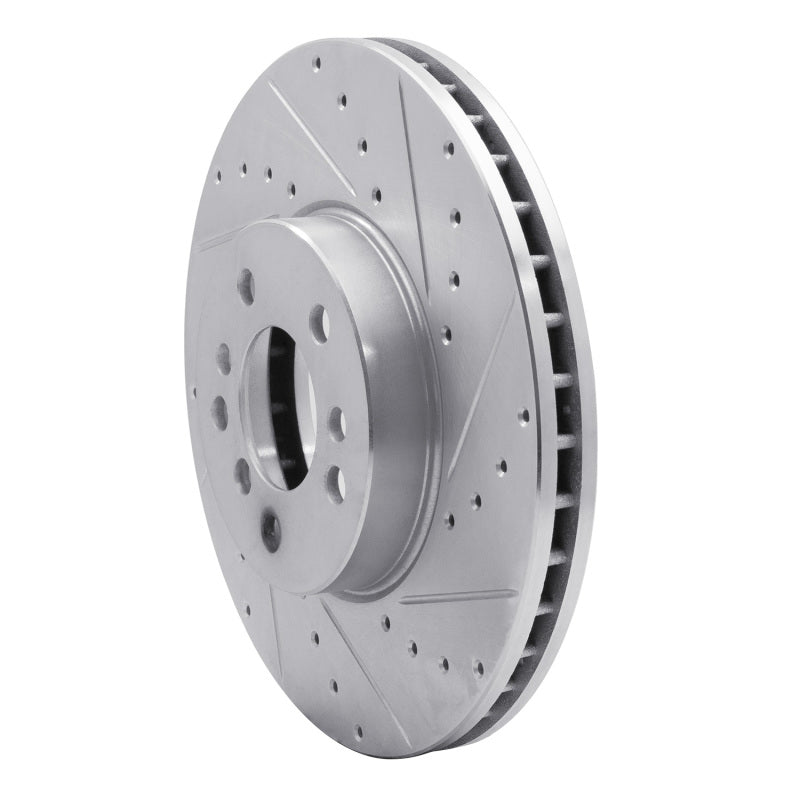 R1 Concepts R1 00-06 BMW X5 Front Right Drilled & Slotted Silver Brake Rotor