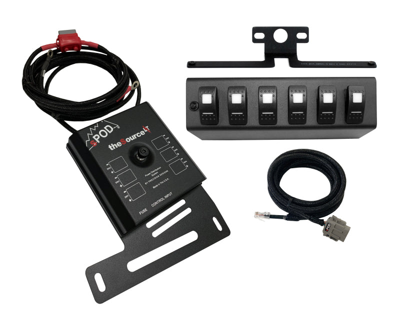 sPOD 07-08 Jeep Wrangler JK SourceLT w/Green LED Switch Panel