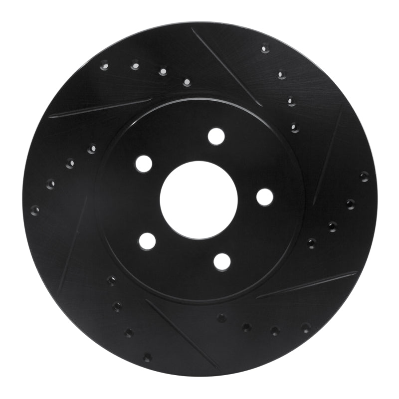 R1 Concepts R1 01-08 Ford Mondeo (Mexico) Front Right Drilled & Slotted Black Brake Rotor