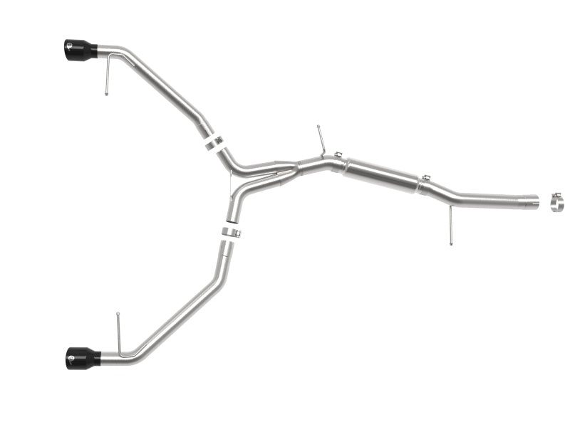 aFe 17-19 Audi A4 (L4-2.0L) MACH Force-Xp Stainless Steel Axle-Back Exhaust System - Black Tip