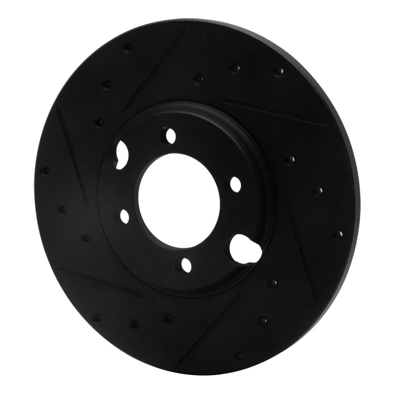 R1 Concepts R1 83-93 Jaguar XJRS Rear Left Drilled & Slotted Black Brake Rotor