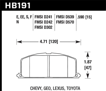 Hawk Performance Hawk 87 Toyota Corolla FX16 HP+ Street Front Brake Pads