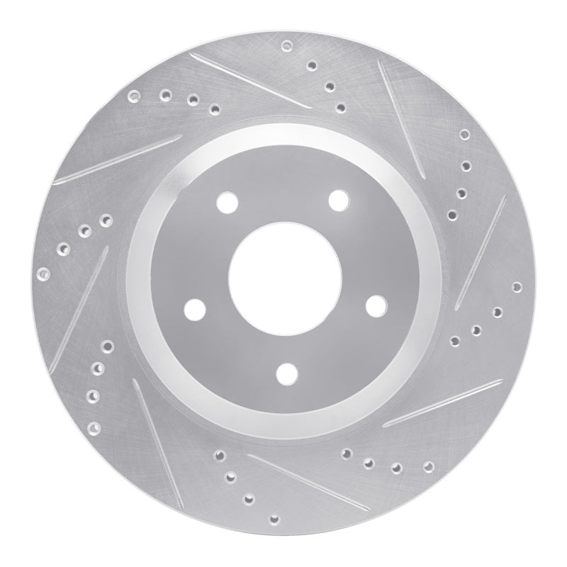 R1 Concepts R1 88-96 Chevrolet Corvette Left Front Drilled & Slotted Silver Brake Rotor