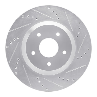 R1 Concepts R1 88-96 Chevrolet Corvette Left Front Drilled & Slotted Silver Brake Rotor