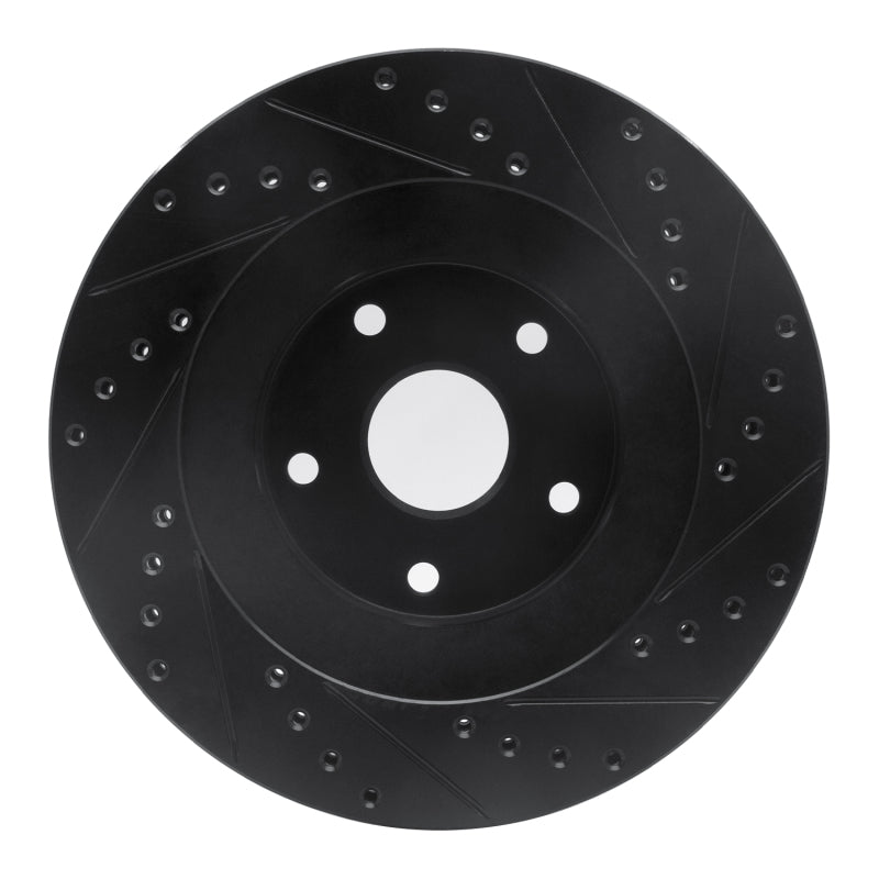 R1 Concepts R1 92-97 Subaru SVX Front Left Drilled & Slotted Black Brake Rotor