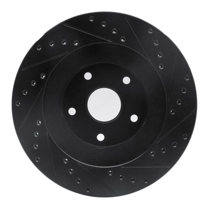 R1 Concepts R1 92-97 Subaru SVX Front Left Drilled & Slotted Black Brake Rotor