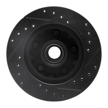 R1 Concepts R1 86-92 Ford Bronco II Front Left Drilled & Slotted Black Brake Rotor