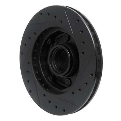 R1 Concepts R1 78-93 Ford Fairmont Front Left Drilled & Slotted Black Brake Rotor