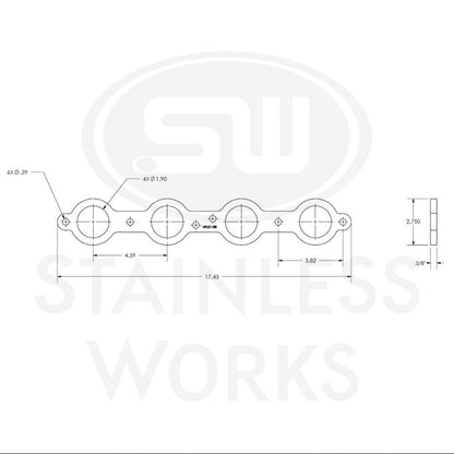 Stainless Works Chevrolet LS1/LS6 Round Port Header 304SS Exhaust Flanges 1-7/8in Primaries