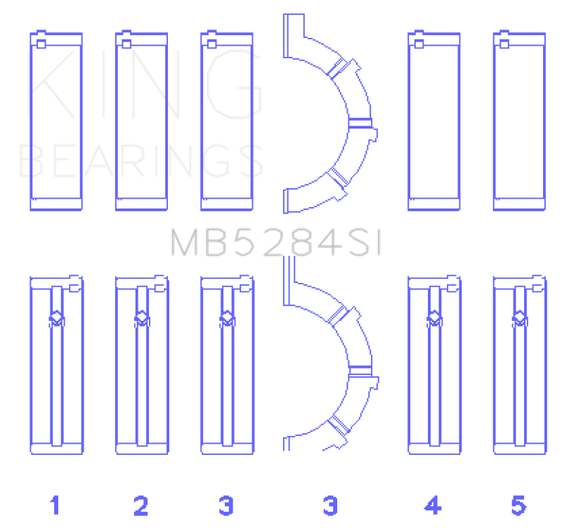 King Engine Bearings Chrysler/Jeep 287Ci 4.7L (Size +1.0mm) Main Bearing Set