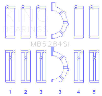 King Engine Bearings Chrysler/Jeep 287Ci 4.7L (Size +1.0mm) Main Bearing Set