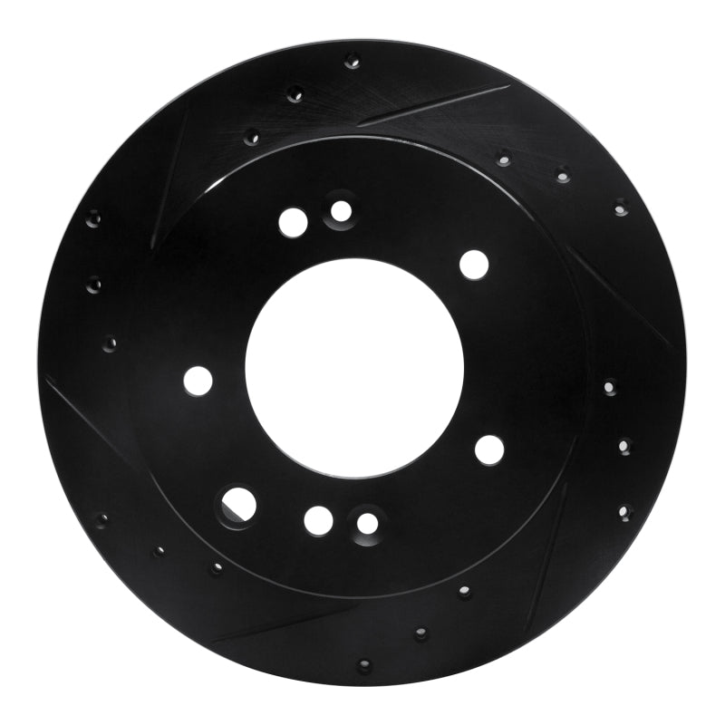 R1 Concepts R1 03-06 Kia Sorento Rear Left Drilled & Slotted Black Brake Rotor