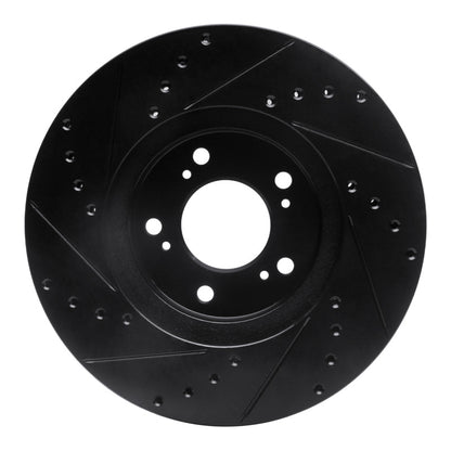R1 Concepts R1 99-04 Acura RL Front Right Drilled & Slotted Black Brake Rotor