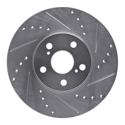 R1 Concepts R1 94-99 Toyota Celica Front Right Drilled & Slotted Silver Brake Rotor