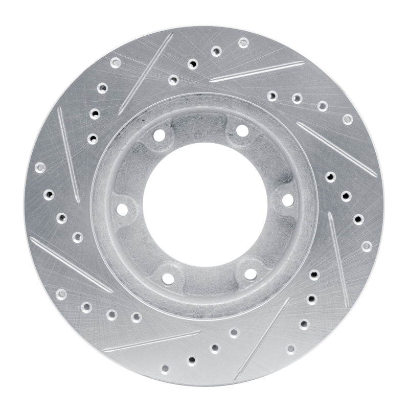 R1 Concepts R1 90-92 Toyota Land Cruiser Front Right Drilled & Slotted Silver Brake Rotor