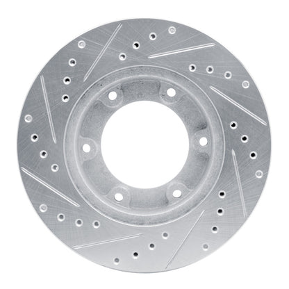 R1 Concepts R1 90-92 Toyota Land Cruiser Front Right Drilled & Slotted Silver Brake Rotor