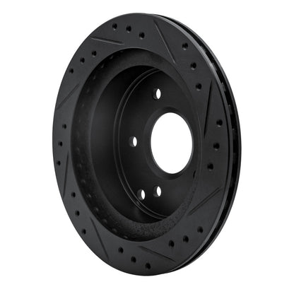 R1 Concepts R1 84-87 Chevrolet Corvette Rear Left Drilled & Slotted Black Brake Rotor