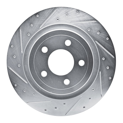 R1 Concepts R1 20-25 Ford Explorer Rear Left Drilled & Slotted Silver Brake Rotor