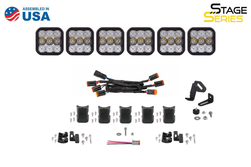 Diode Dynamics SS5 Sport Universal CrossLink 6-Pod Lightbar - Yellow Driving