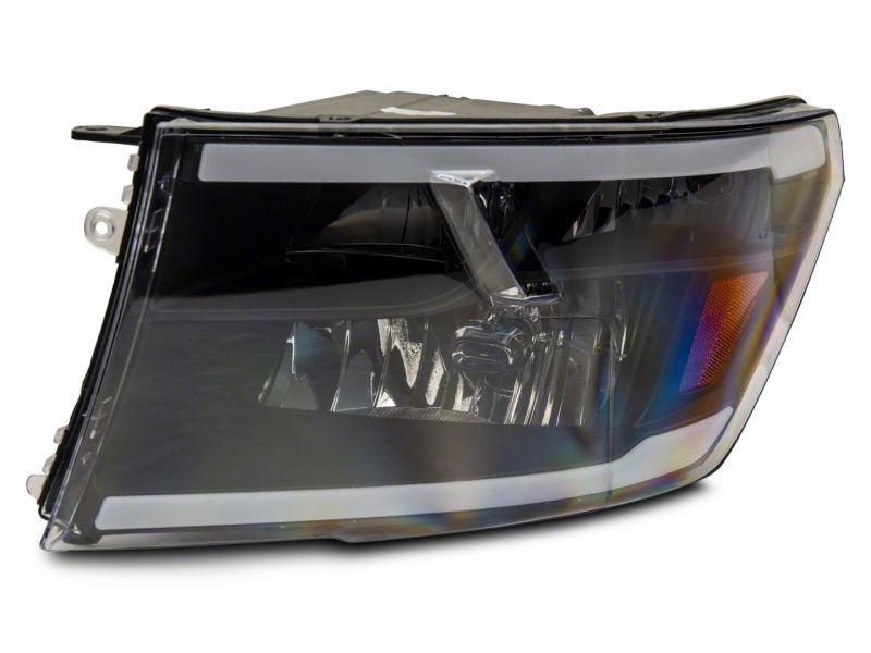 Raxiom 09-18 Dodge RAM 1500/2500/3500 Axial Series Headlights w/ LED Bar- Black Housing (Clear Lens)