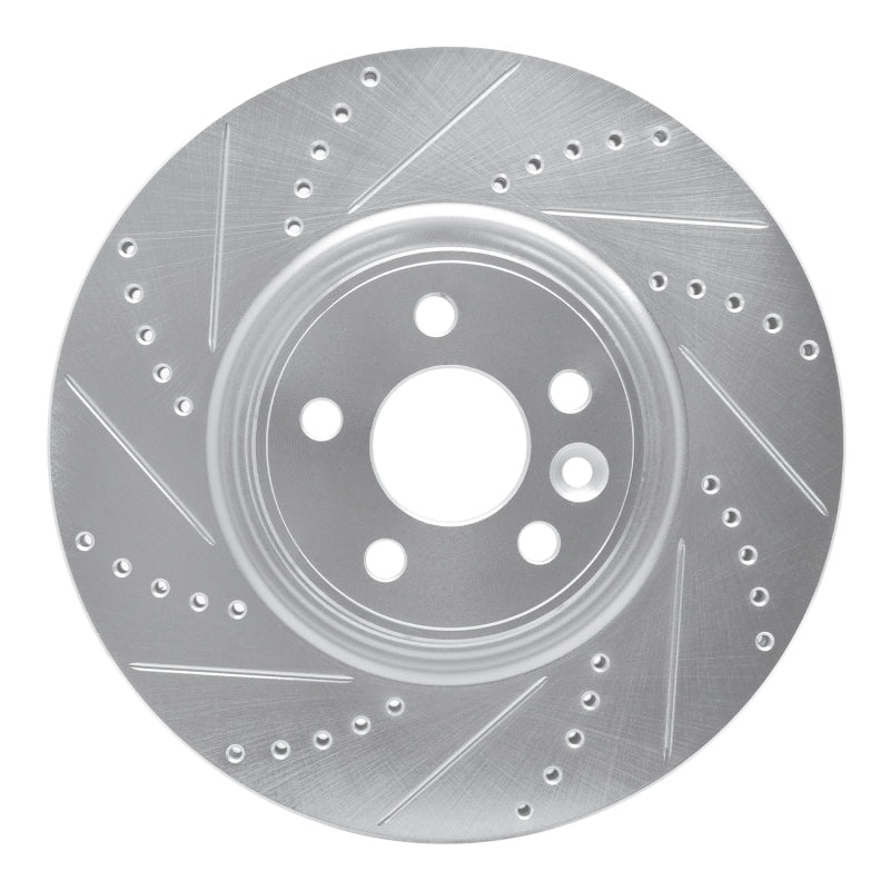 R1 Concepts R1 07-16 Volvo S80 Front Left Drilled & Slotted Silver Brake Rotor