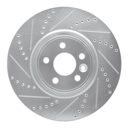 R1 Concepts R1 07-16 Volvo S80 Front Left Drilled & Slotted Silver Brake Rotor