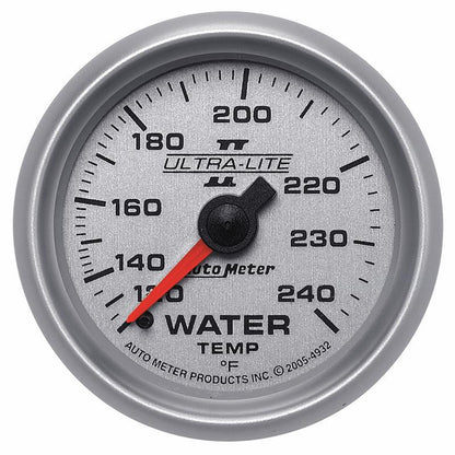 Autometer Ultra-Lite II 52mm 120-240 Deg F Mechanical Water Temp Gauge