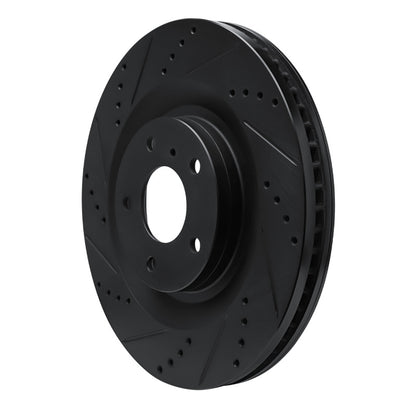 R1 Concepts R1 19-24 Infiniti QX55 Front Left Drilled & Slotted Black Brake Rotor