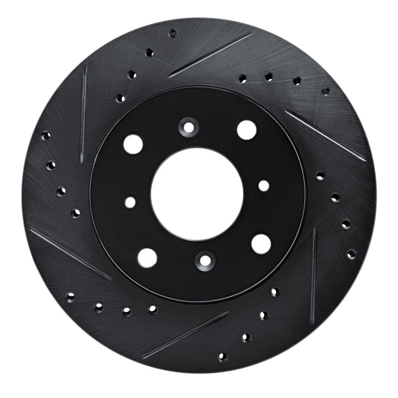 R1 Concepts R1 86-87 Acura Legend Front Left Drilled & Slotted Black Brake Rotor