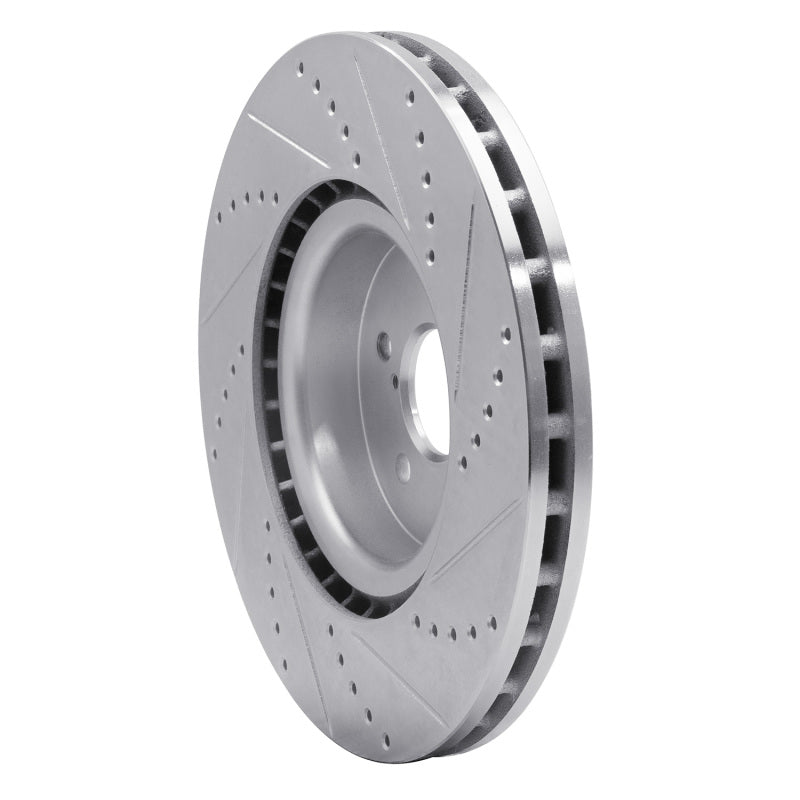 R1 Concepts R1 03-25 Subaru BRZ Front Left Drilled & Slotted Silver Brake Rotor
