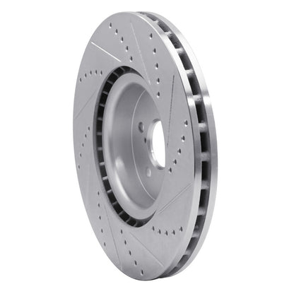 R1 Concepts R1 03-25 Subaru BRZ Front Left Drilled & Slotted Silver Brake Rotor