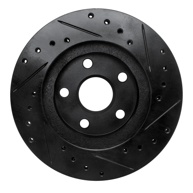 R1 Concepts R1 86-89 Toyota Celica Front Left Drilled & Slotted Black Brake Rotor