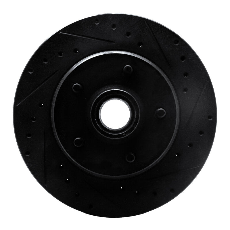 R1 Concepts R1 90-02 Chevrolet ASTRO Front Right Drilled & Slotted Black Brake Rotor