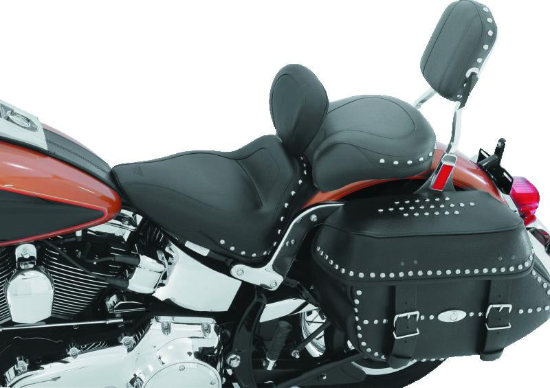 Mustang Motorcycle Mustang 00-15 Harley Softail Standard Rear Tire Sport Touring Solo Seat w/DBR Studs - Black