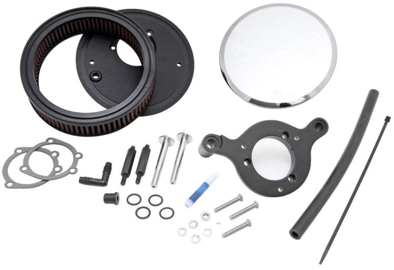 K&N Engineering K&N Street Round Metal Intake System - Harley-Davidson - Red Filter 6-8 Size 2.4in In Dia 2.5in H