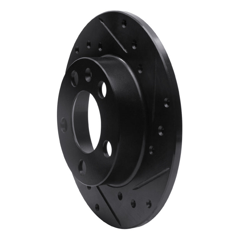 R1 Concepts R1 98-24 Audi A1 (Mexico) Rear Left Drilled & Slotted Black Brake Rotor