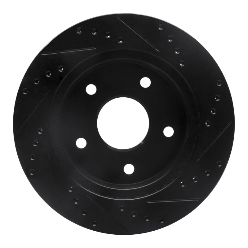 R1 Concepts R1 00-01 Dodge Ram 1500 Pickup Front Left Drilled & Slotted Black Brake Rotor