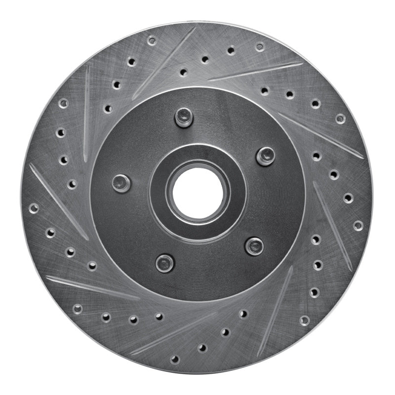 R1 Concepts R1 1974-1980 Ford Granada Front Left Drilled & Slotted Silver Brake Rotor