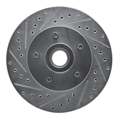R1 Concepts R1 1974-1980 Ford Granada Front Left Drilled & Slotted Silver Brake Rotor