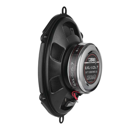DS18 5x7in 120 Watts RMS 3 ohm 2-Way Coaxial Speakers And Component System w/ Fiberglass Cone