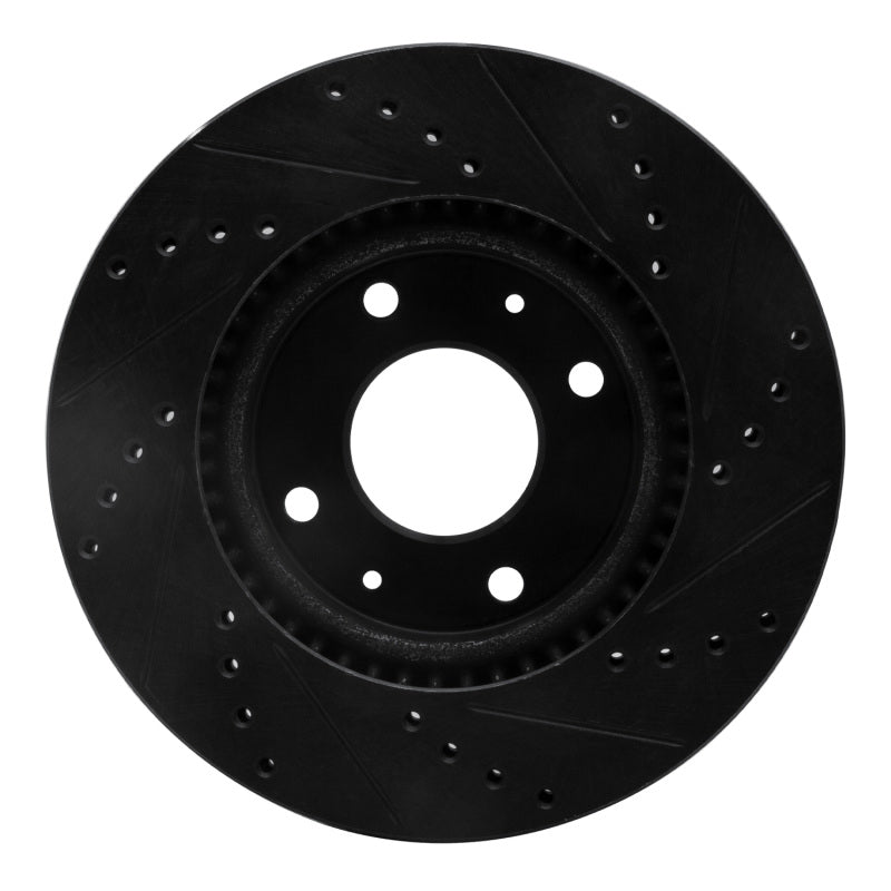 R1 Concepts R1 02-06 Hyundai Sonata Front Left Drilled & Slotted Black Brake Rotor