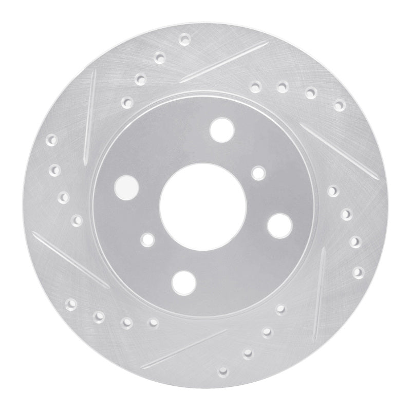 R1 Concepts R1 85-88 Chevrolet Nova Front Left Drilled & Slotted Silver Brake Rotor