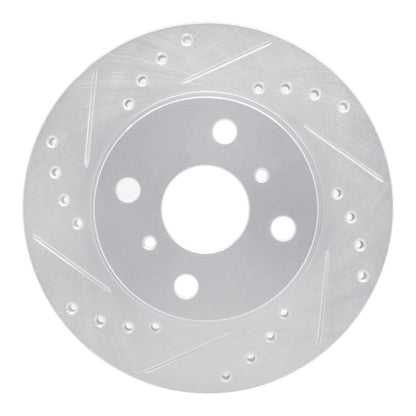 R1 Concepts R1 85-88 Chevrolet Nova Front Left Drilled & Slotted Silver Brake Rotor