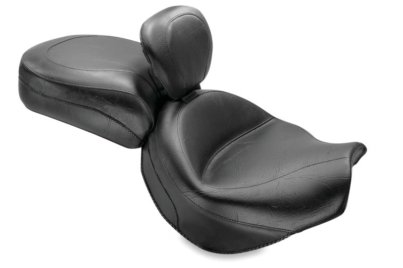 Mustang Motorcycle Mustang 04-10 Kawasaki Vulcan 2000 Classic,LT Standard Touring 2PC Seat w/Driver Backrest - Black
