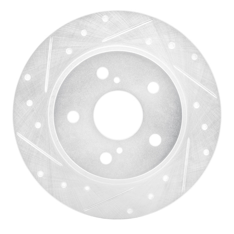 R1 Concepts R1 11-16 Scion TC Rear Left Drilled & Slotted Silver Brake Rotor