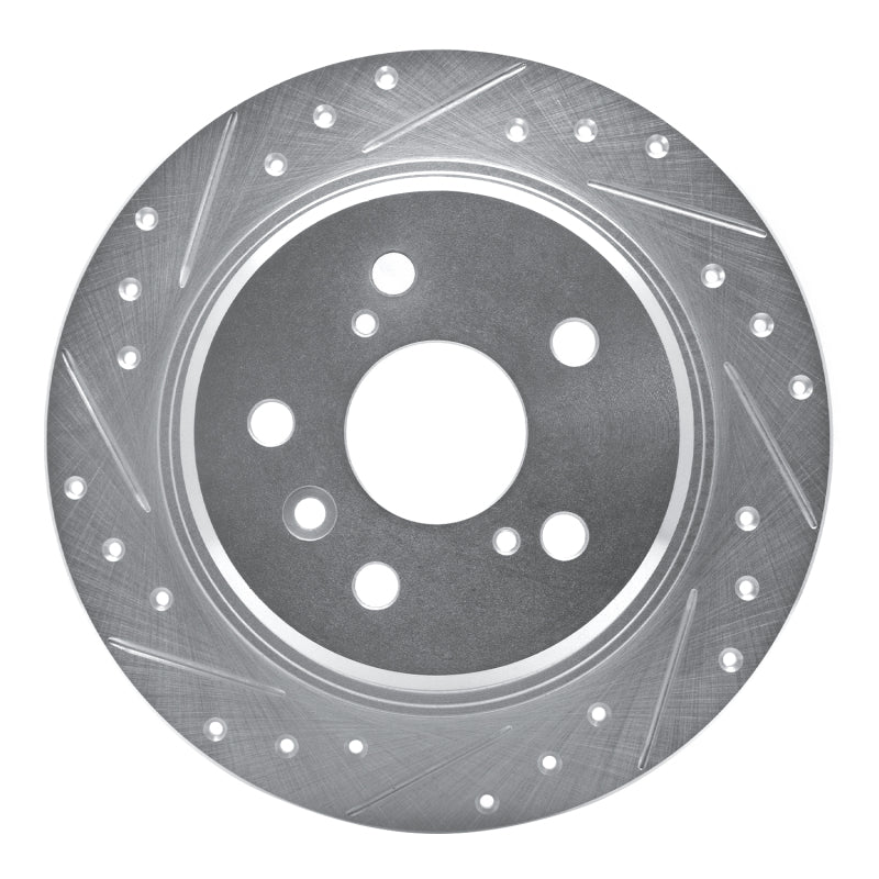 R1 Concepts R1 95-99 Toyota Avalon Rear Left Drilled & Slotted Silver Brake Rotor