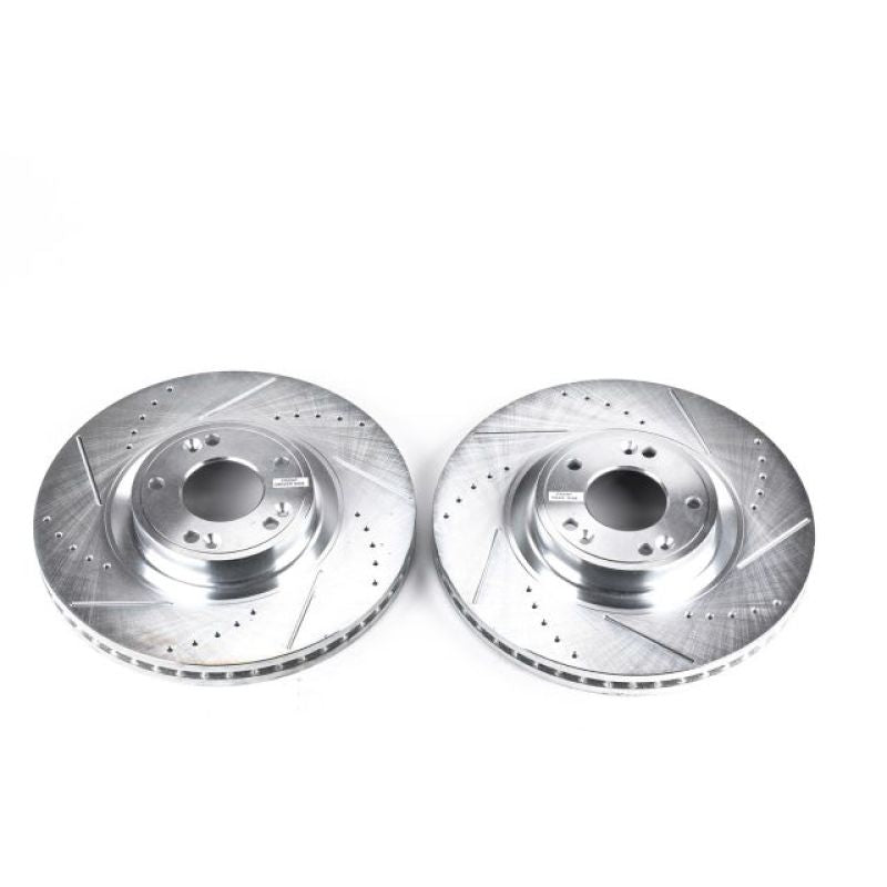 PowerStop Power Stop 09-14 Hyundai Genesis Front Evolution Drilled & Slotted Rotors - Pair