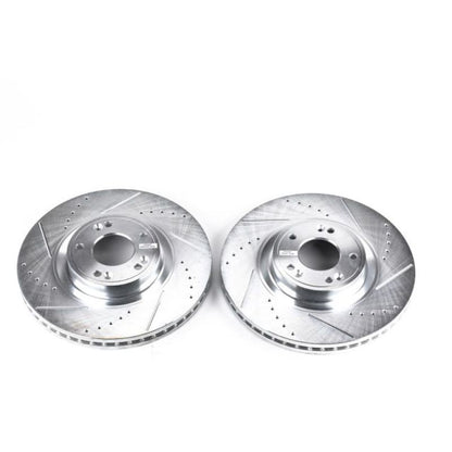 PowerStop Power Stop 09-14 Hyundai Genesis Front Evolution Drilled & Slotted Rotors - Pair
