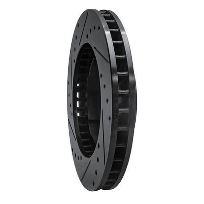 R1 Concepts R1 71-91 Chevrolet Blazer Front Right Drilled & Slotted Black Brake Rotor